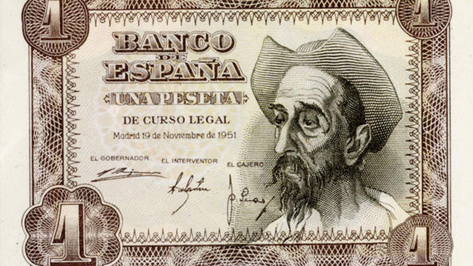 Foto: Billete de una peseta, datado en 1951 (CC/Fábrica Nacional de Moneda y Timbre)