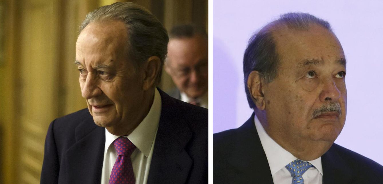 Villar Mir (i) y Carlos Slim (d).