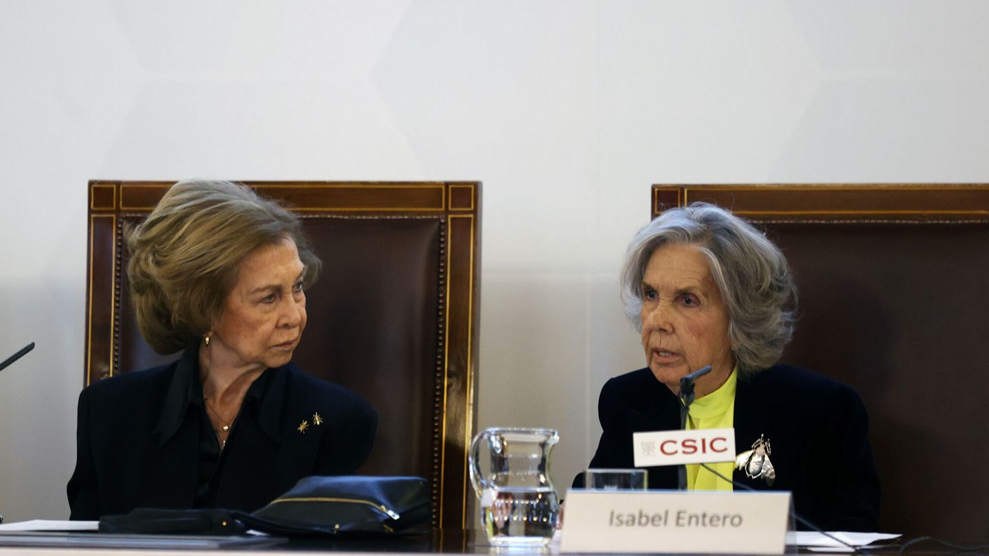 La reina Sofía, junto a la presidenta de la Fundación Renal Íñigo Álvarez de Toledo, Isabel Entero. (EFE/Javier Lizon)
