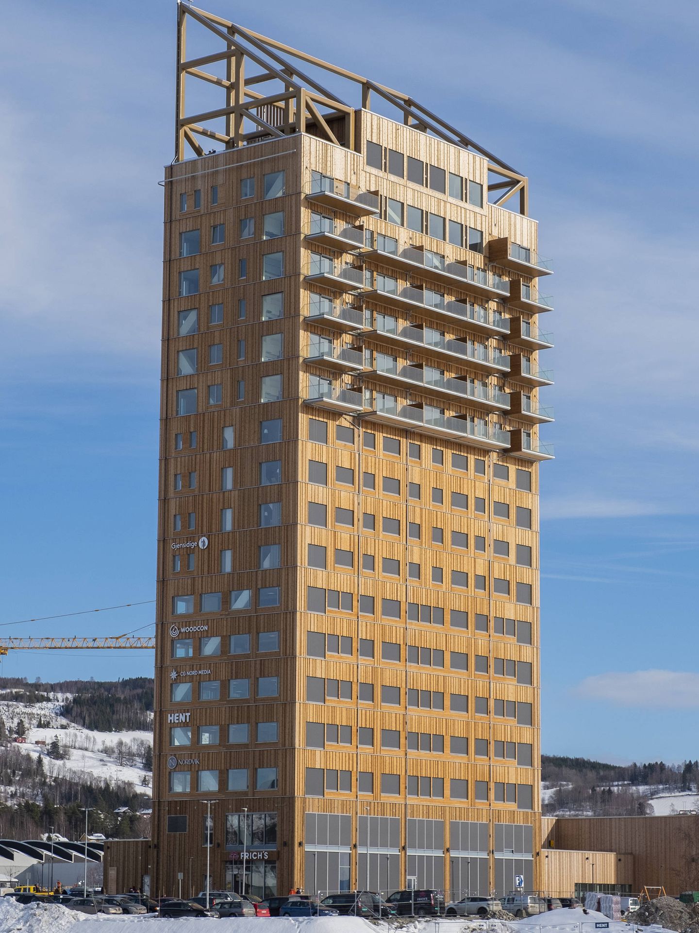 El edificio Mjostarnet de Brumunddal en Noruega.