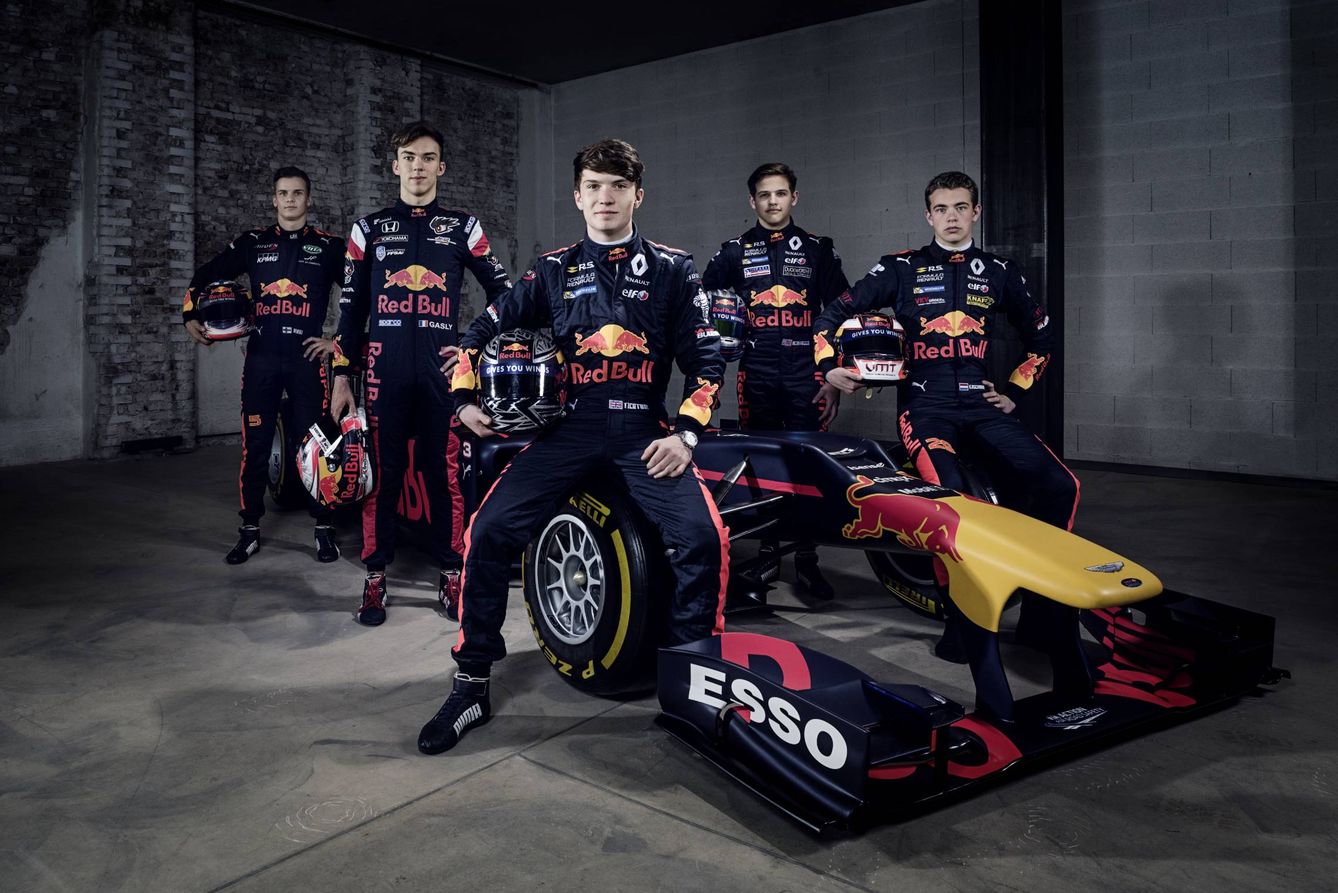 Los pilotos de la temporada 2017 del Red Bull Junior Team. (Red Bull)