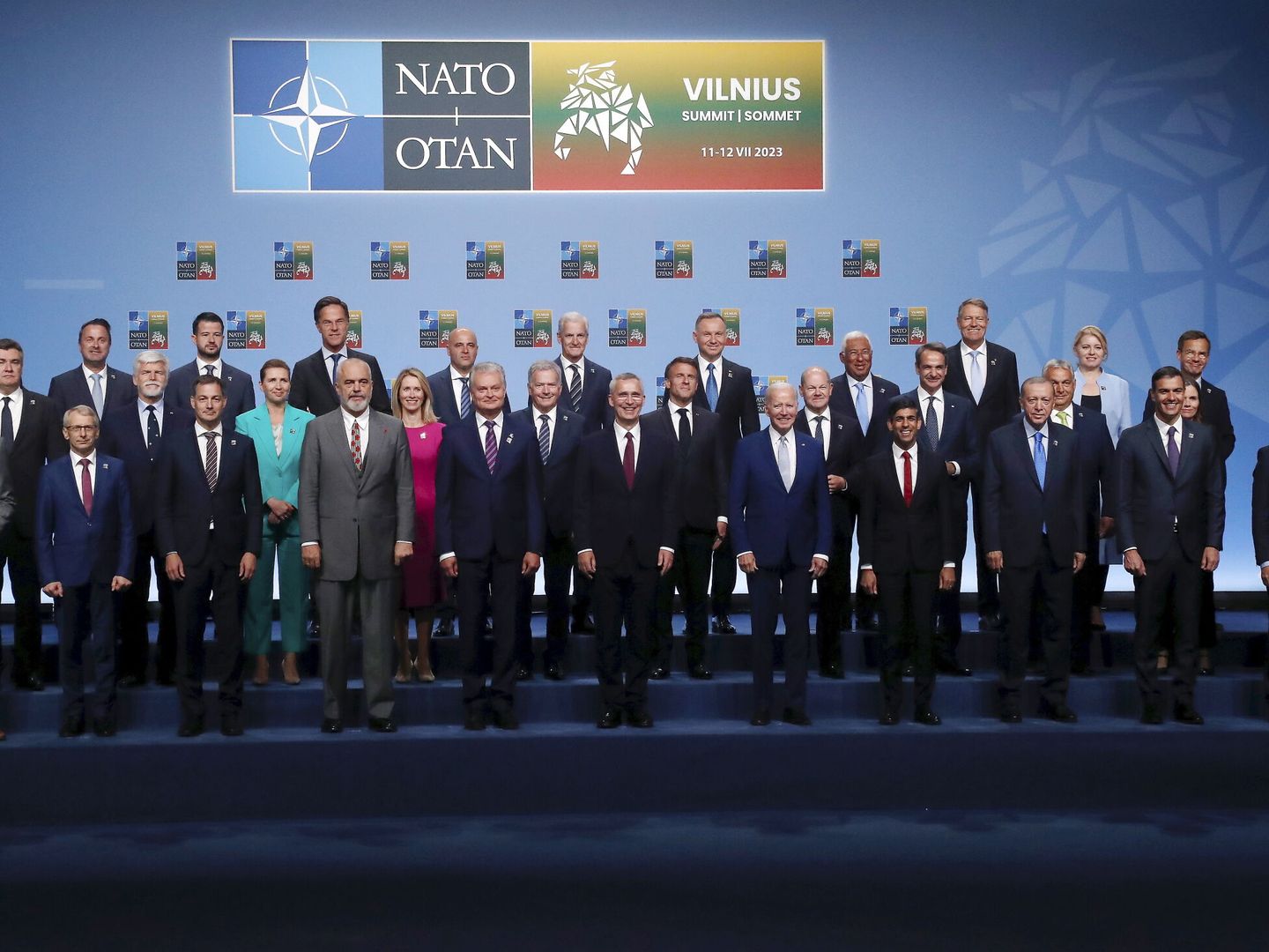 Líderes de la OTAN durante la reunión en Vilna. (EFE)