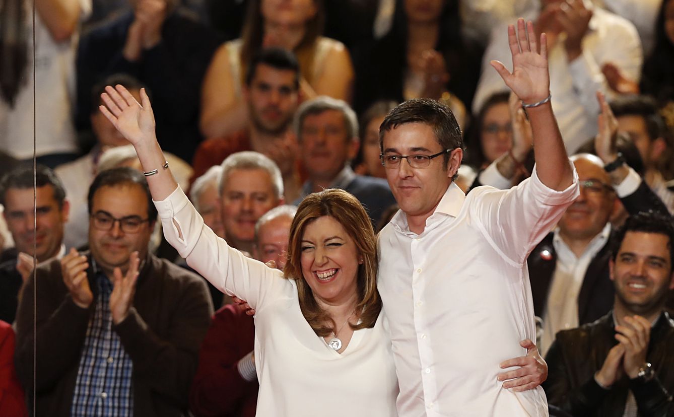La presidenta andaluza, Susana Díaz, junto al diputado socialista Eduardo Madina. (EFE)
