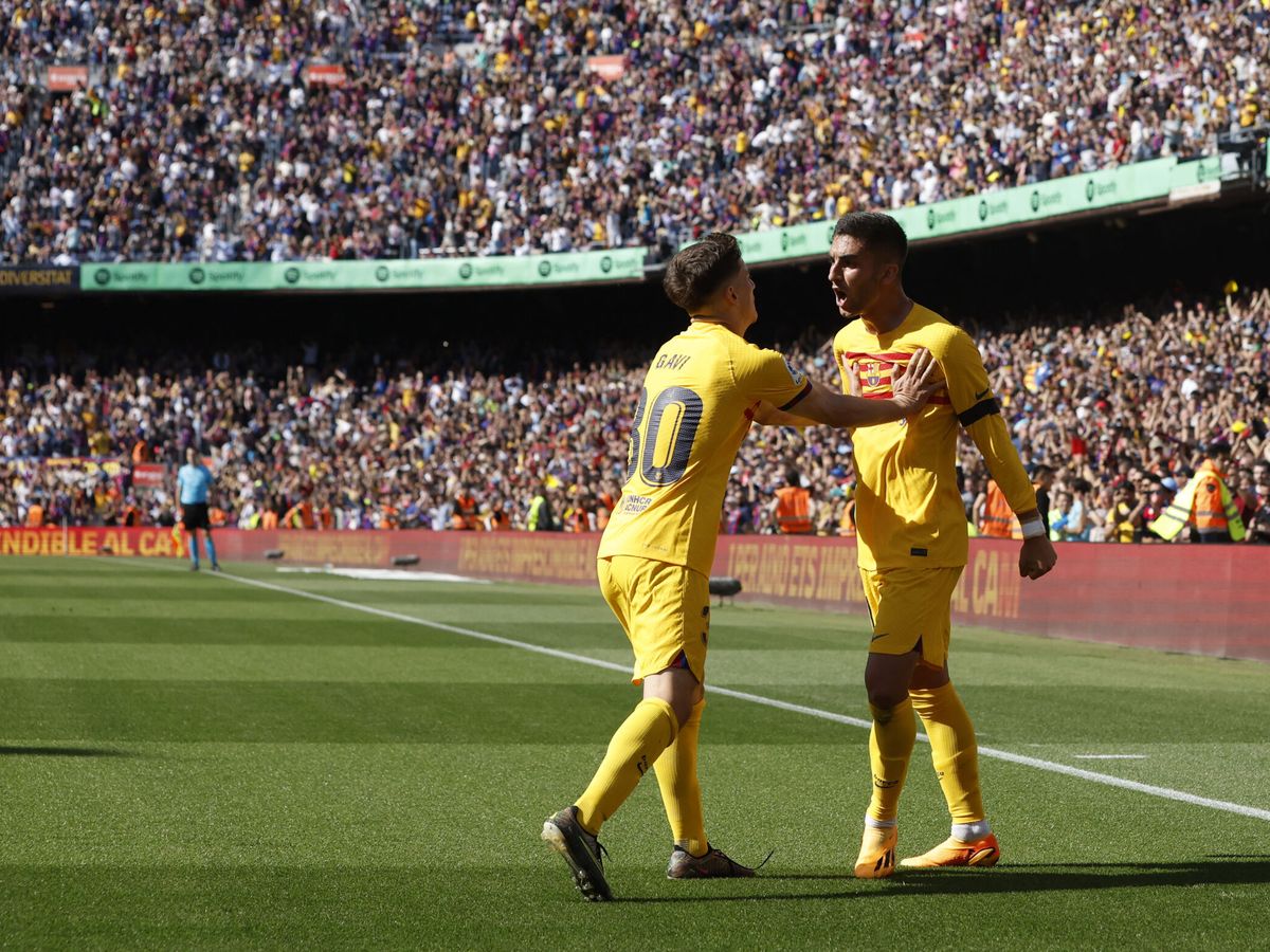 Foto: Ferran Torres marcó el único gol del partido. (Reuters/Albert Gea)
