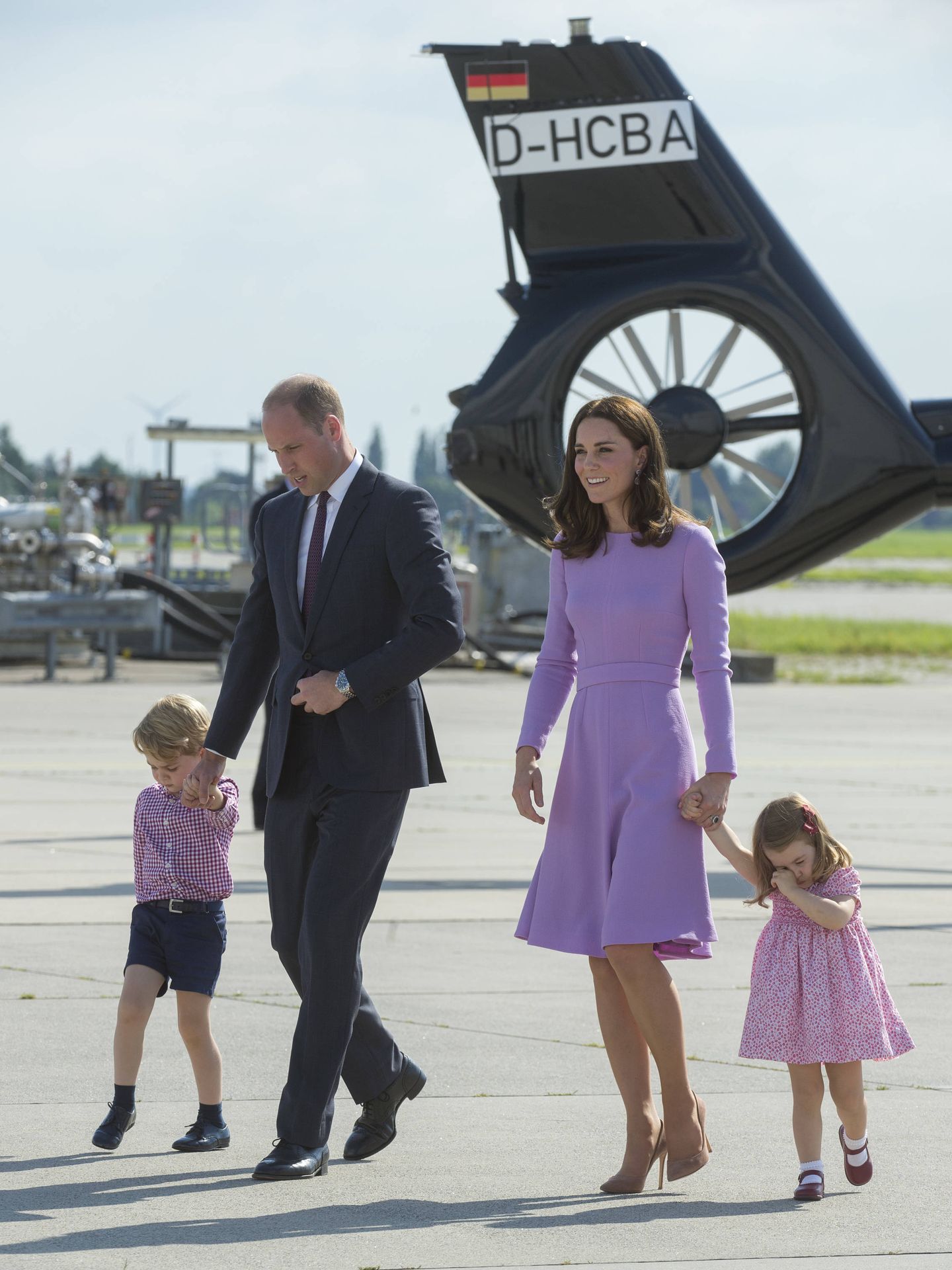 Los duques de Cambridge y sus hijos, en julio de 2016 en Alemania. (Getty)