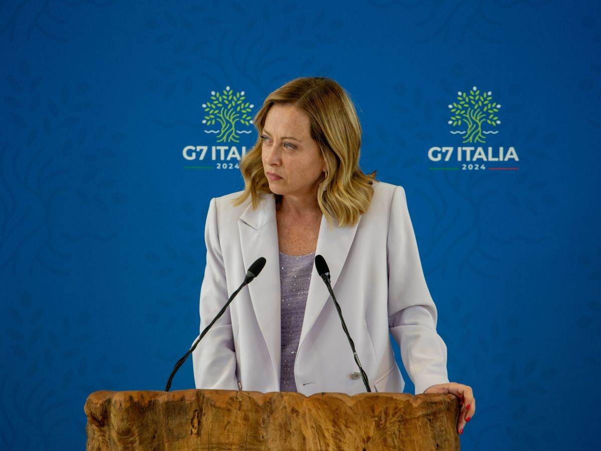 Foto: Primera ministra de Italia, Georgia Meloni en Summit G7 2024. (Europa Press/Marco Cordone)