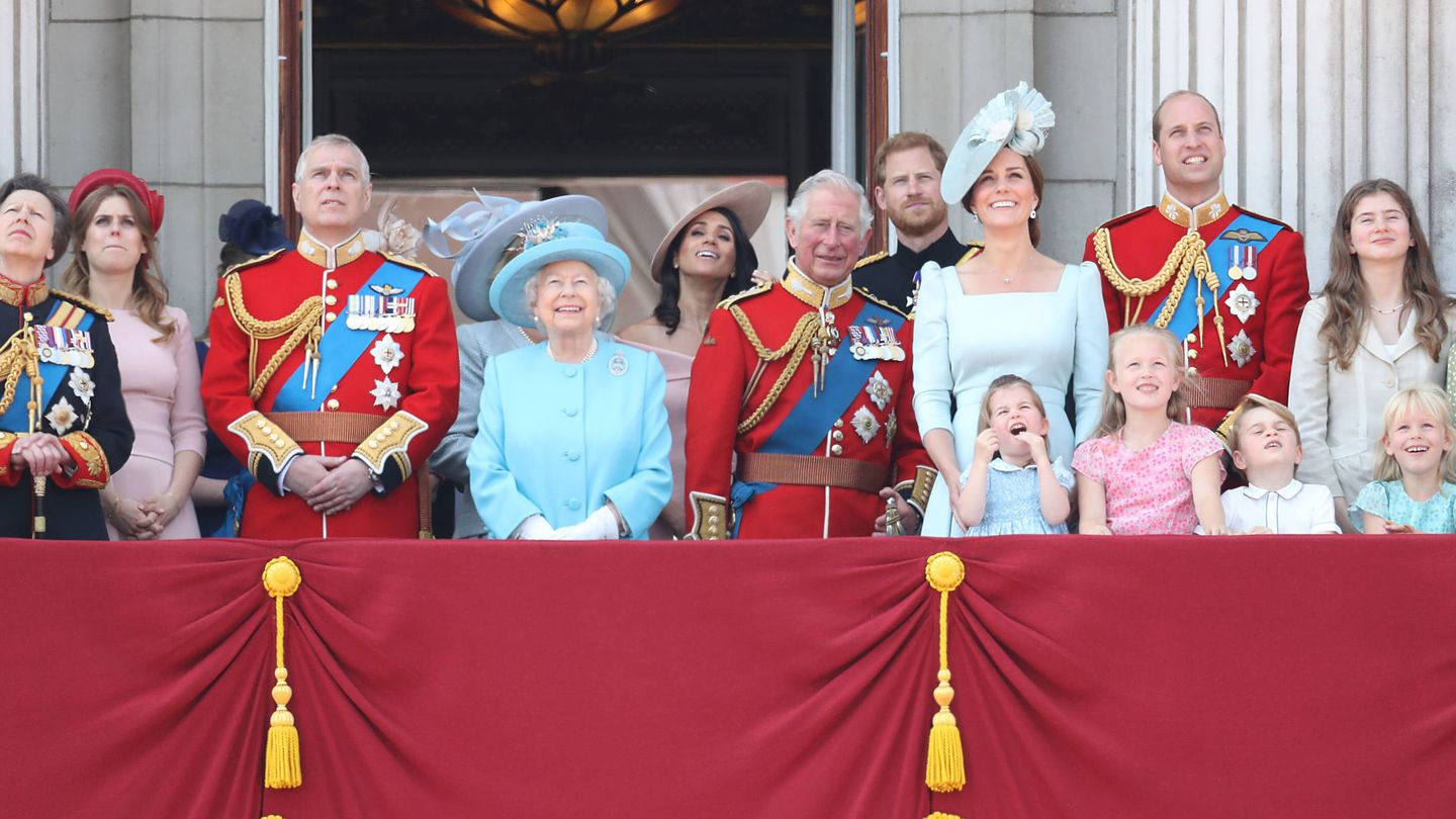 La familia real durante el pasado Trooping The Colour. (Getty)