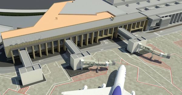 Foto: Simulación de cómo quedará la ampliación de la terminal de Sevilla. (Cemosa)