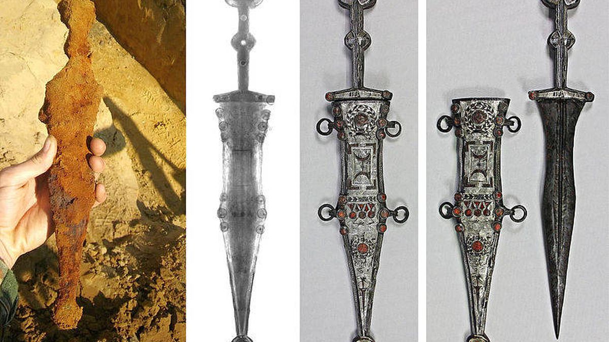 Un lujoso puñal romano de 2.000 años, encontrado en Alemania y restaurado