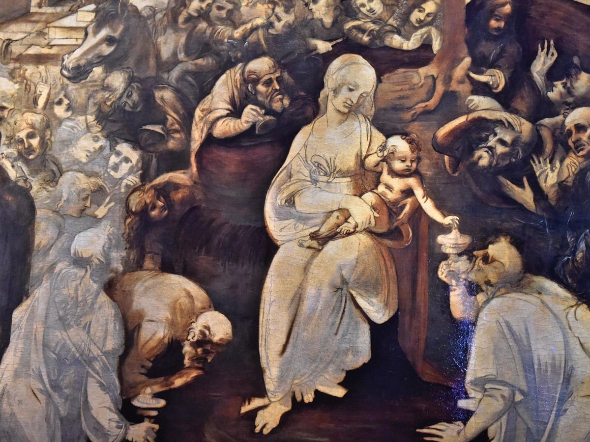 Foto: 'Adoración de los Reyes Magos', de Leonardo Da Vinci. EFE / Maurizio Degl' Innocenti 