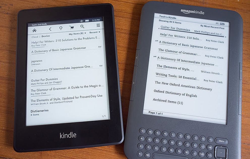 Kindle Paperwhite y Kindle 3, modelos anteriores de Amazon