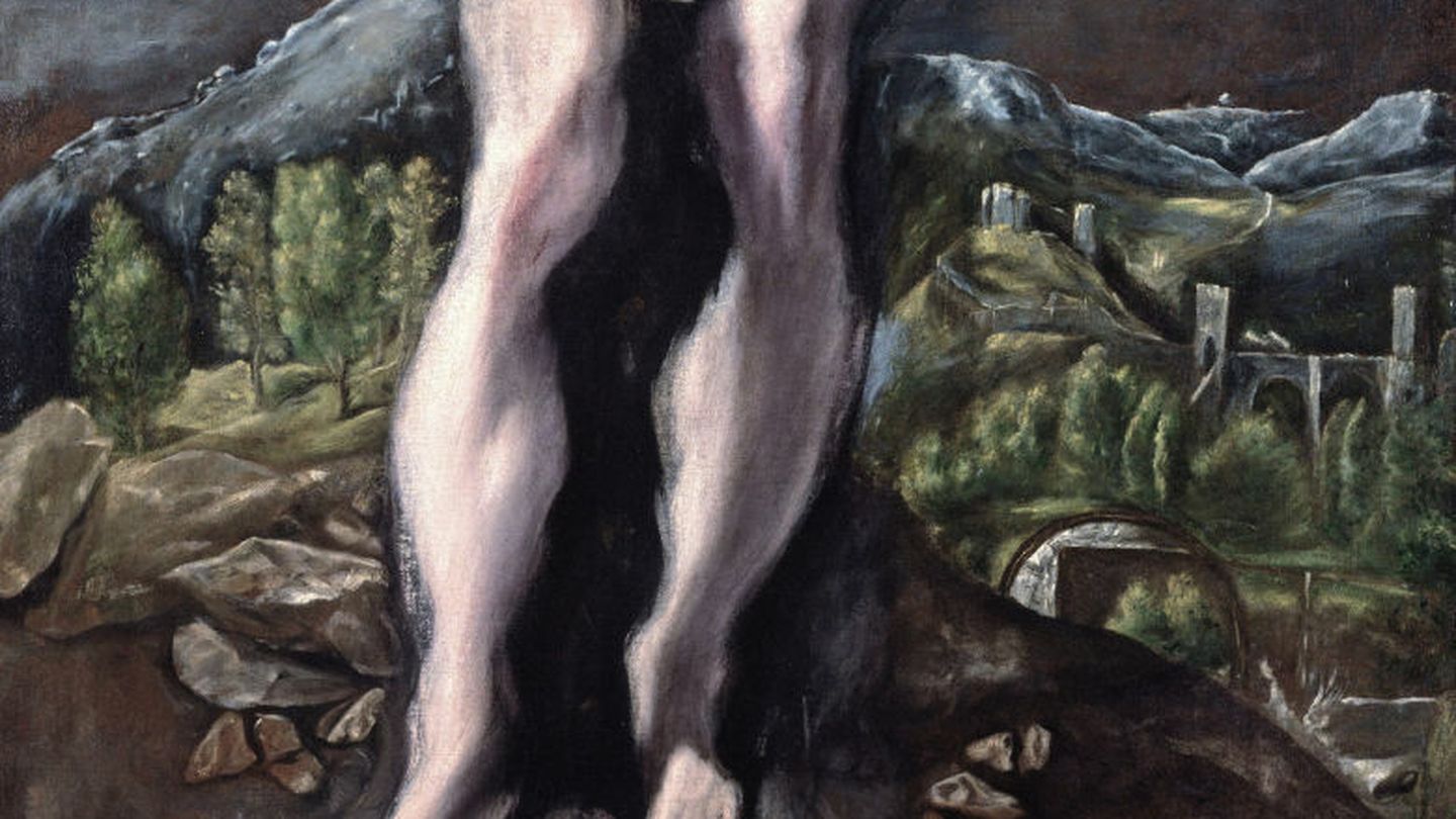 Las piernas de 'san sebastián' (1610), que se conservan separadas del resto del cuerpo. 