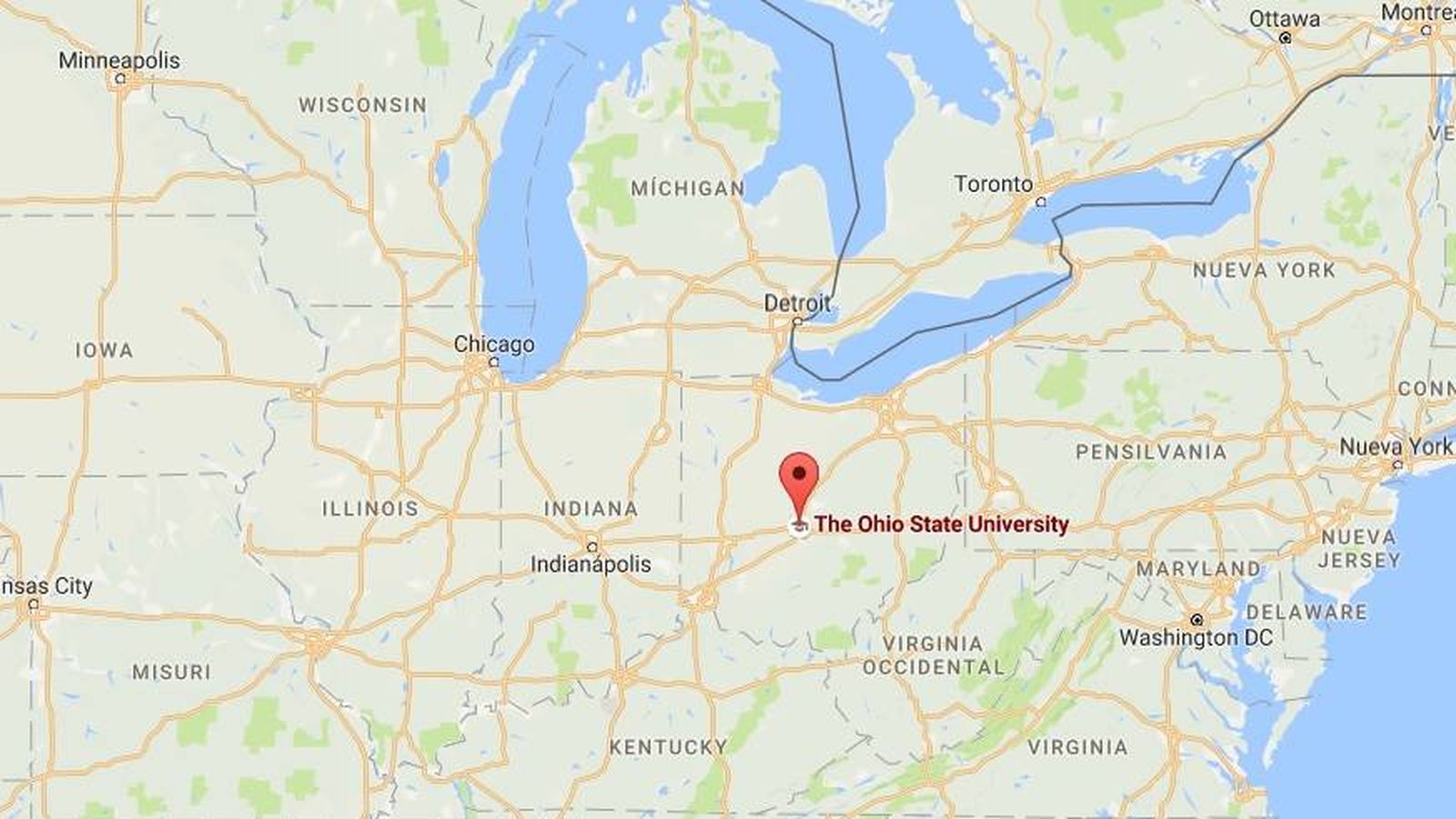 Foto: Localización de la Universidad Estatal de Ohio. (Google Maps)