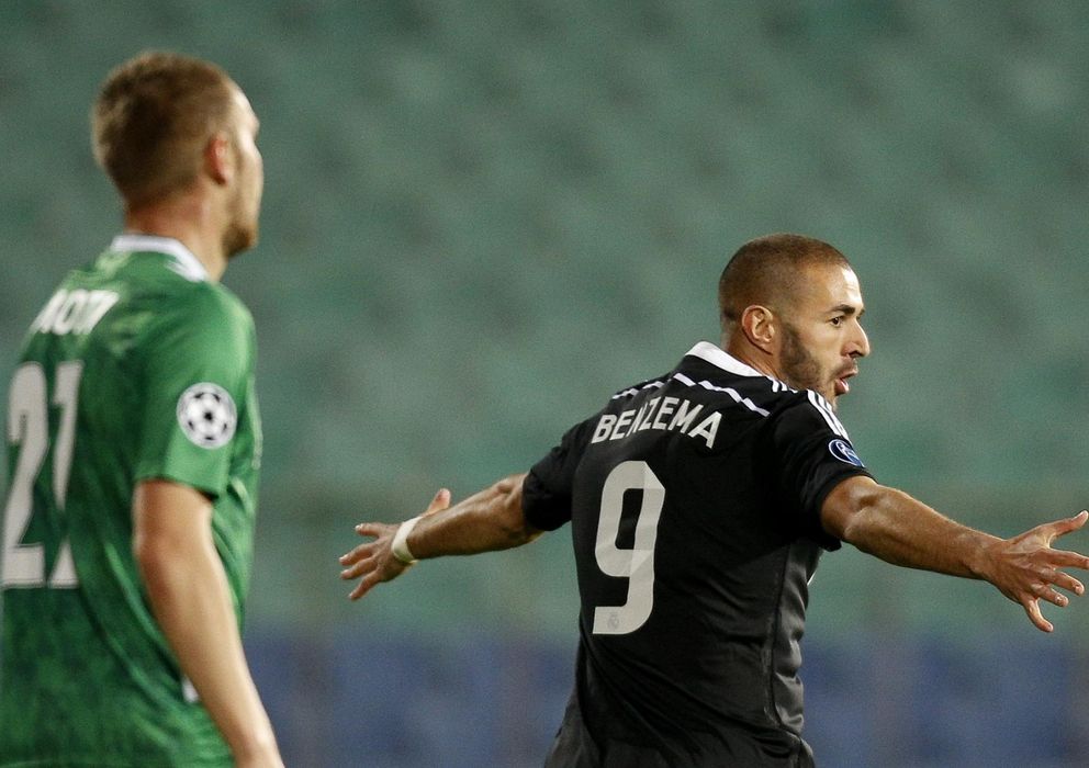 Foto: Karim Benzema celebra su gol al Ludogorets (Reuters).