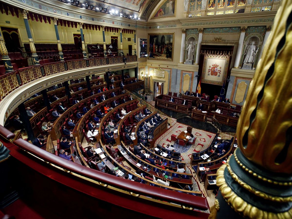 Foto: Vista del hemiciclo del Congreso de los Diputados. (EFE/Pool/Mariscal)