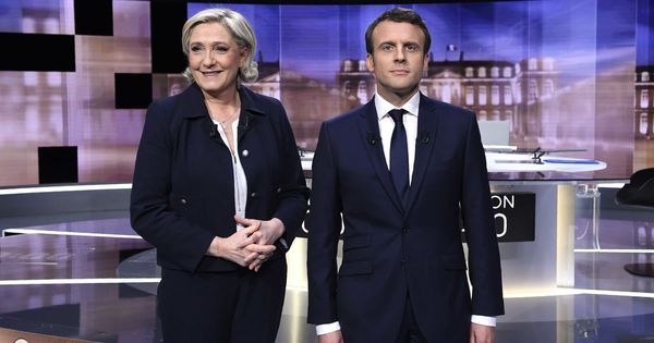 Foto: Emmanuel Macron y Marine Le Pen antes del debate. (Reuters)