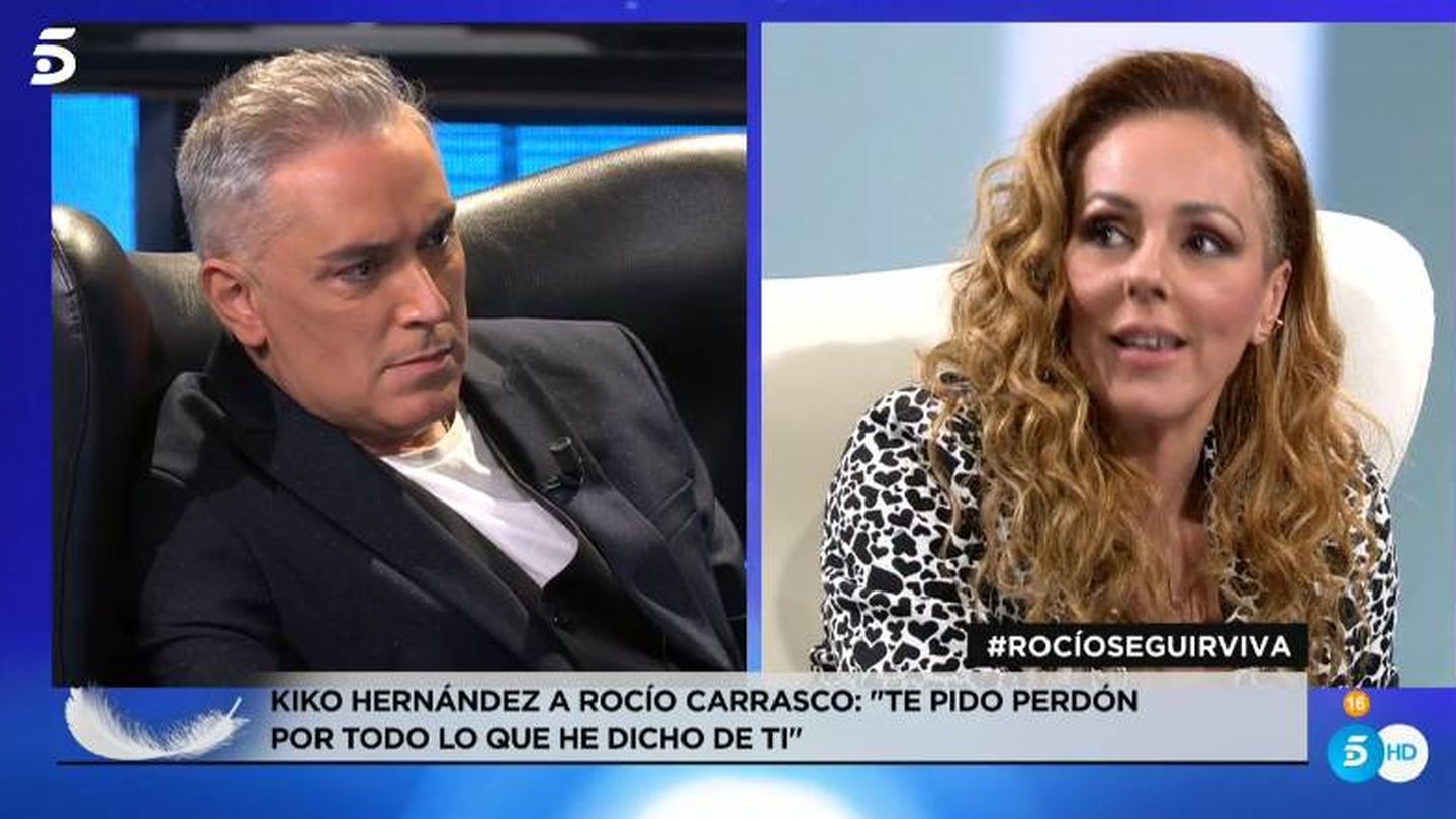 Kiko Hernández y Rocío Carrasco, en 'Rocío, seguir viva'. (Mediaset)