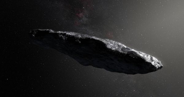 Foto: Impresión artística del primer asteroide interestelar (M. Kornmesser / ESO)