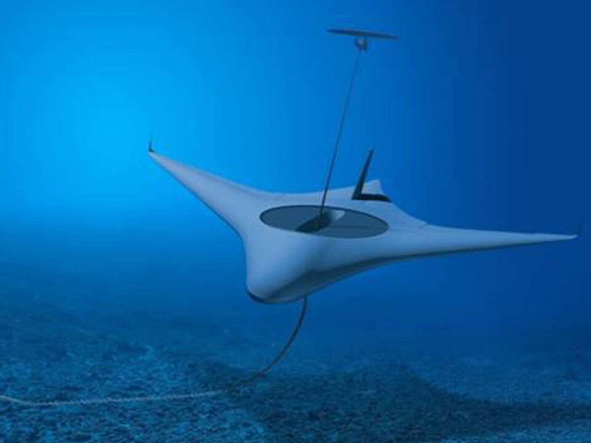 Foto: Este dron autónomo con forma de manta raya servirá de apoyo a los buques del Ejército de EEUU. (DARPA)