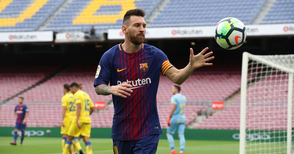 Foto: Messi, en el partido contra Las Palmas jugado en el Camp Nou a puerta cerrada. (Reuters)