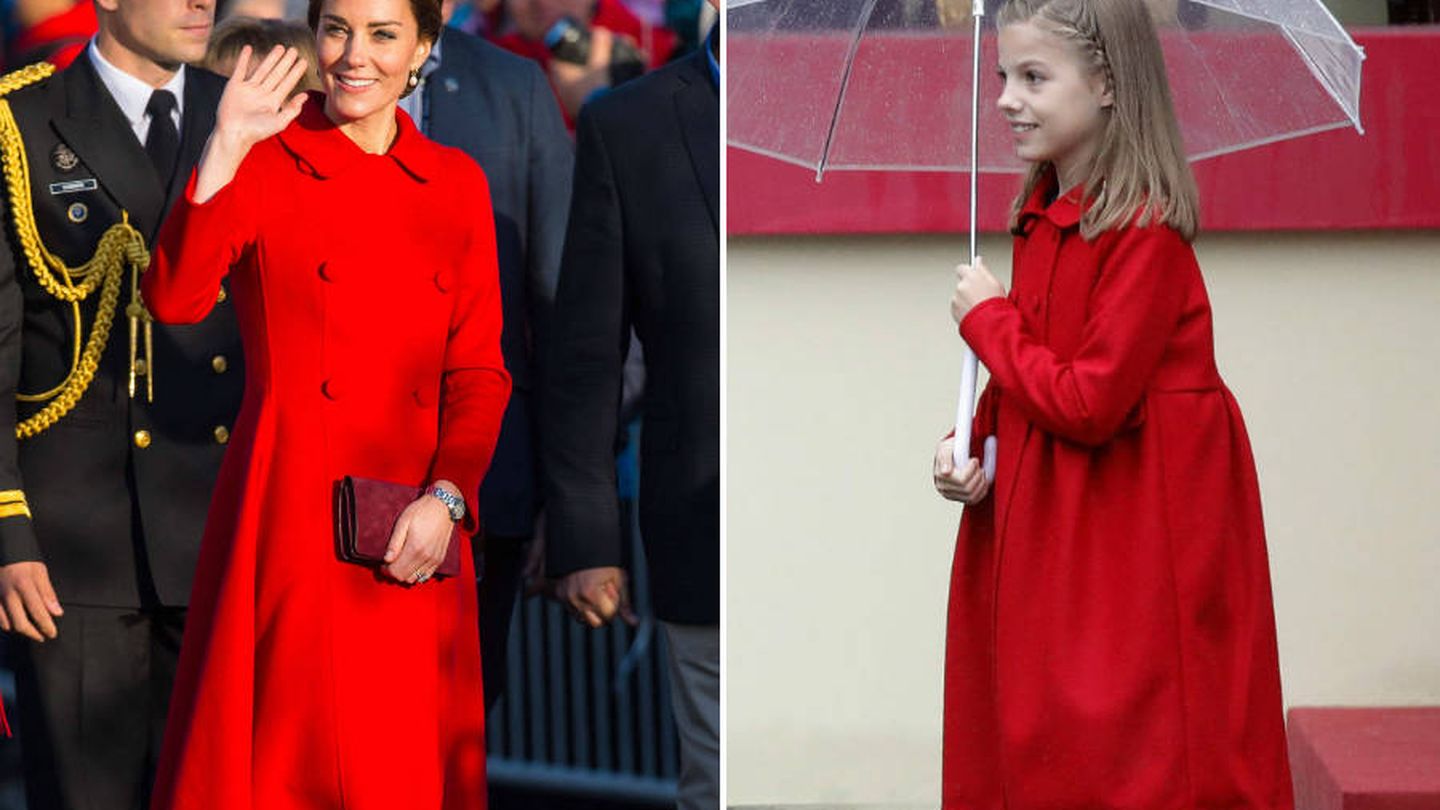 Kate y la infanta Sofía con abrigos de Carolina Herrera