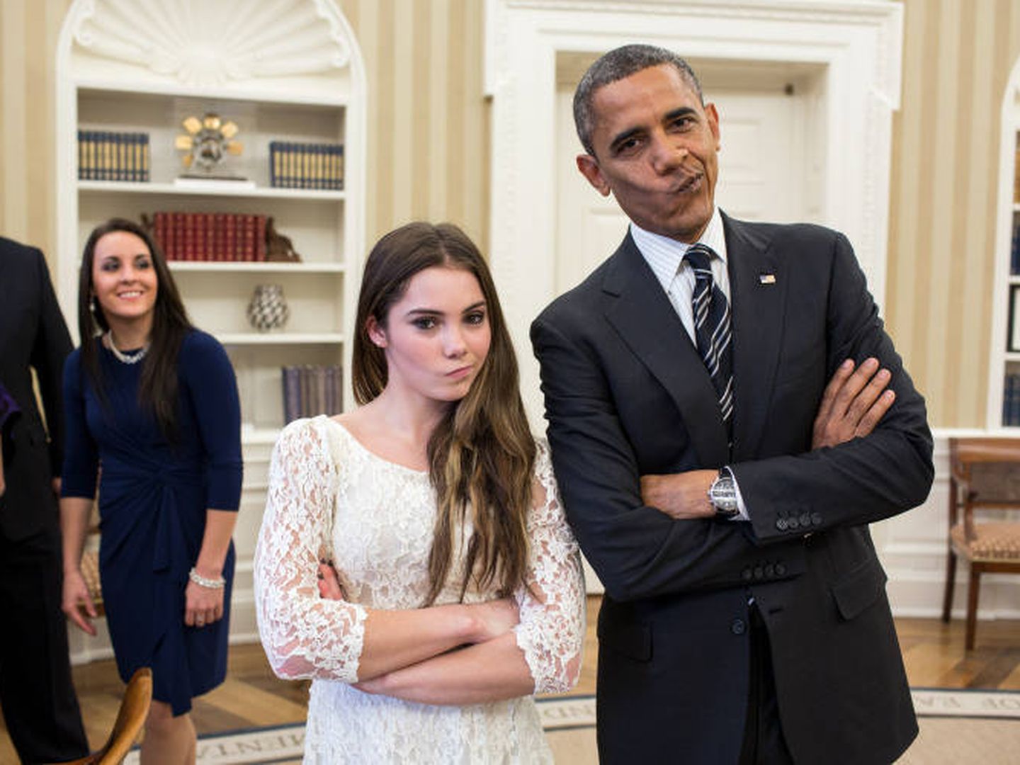 En 2012, esta foto de Maroney y Baracka Obama se hizo viral. (Foto: Casa Blanca)
