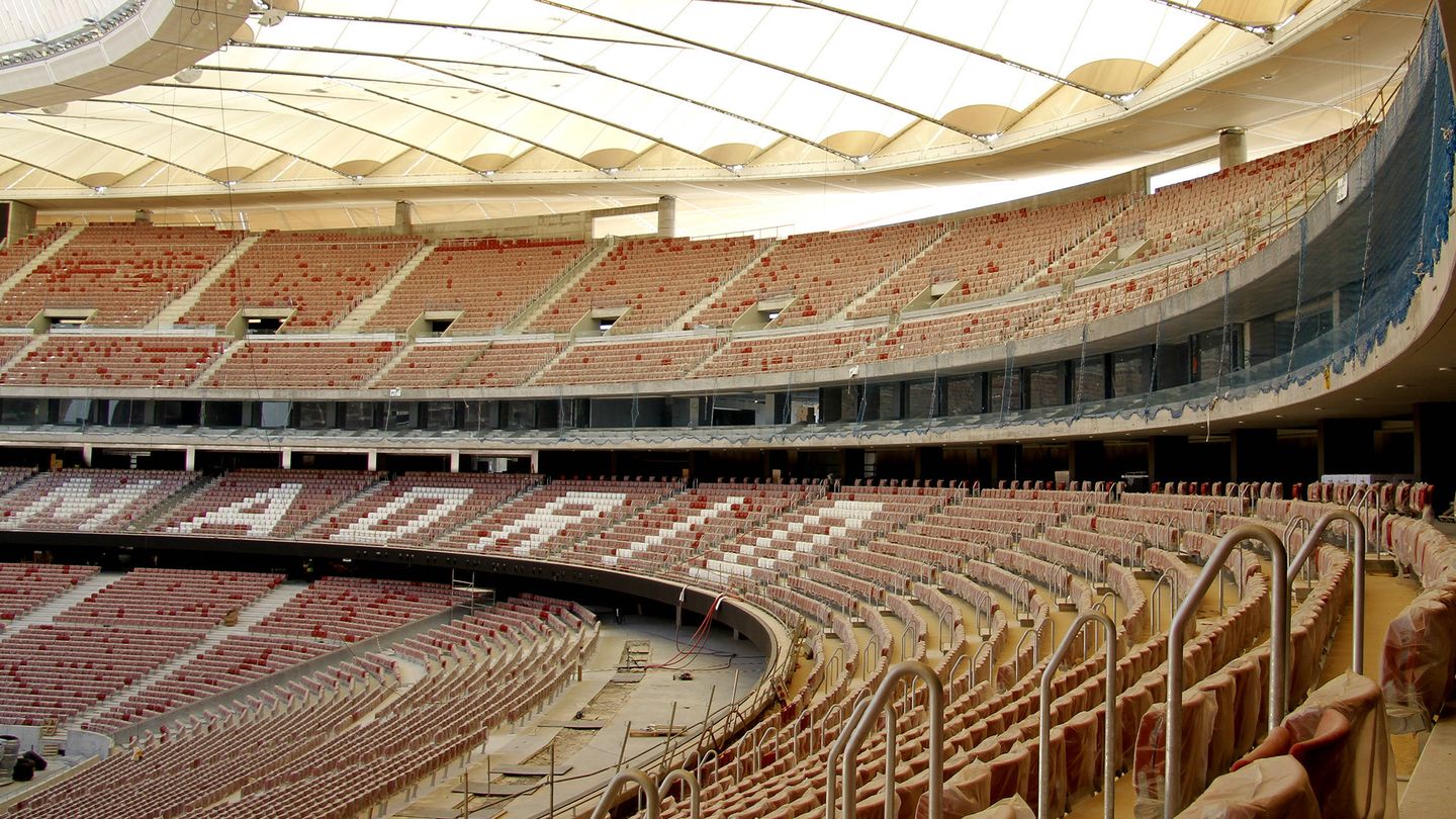 El interior del Estadio Metropolitano, en fase muy avanzada. (Fotografía cedida por el Atlético de Madrid)