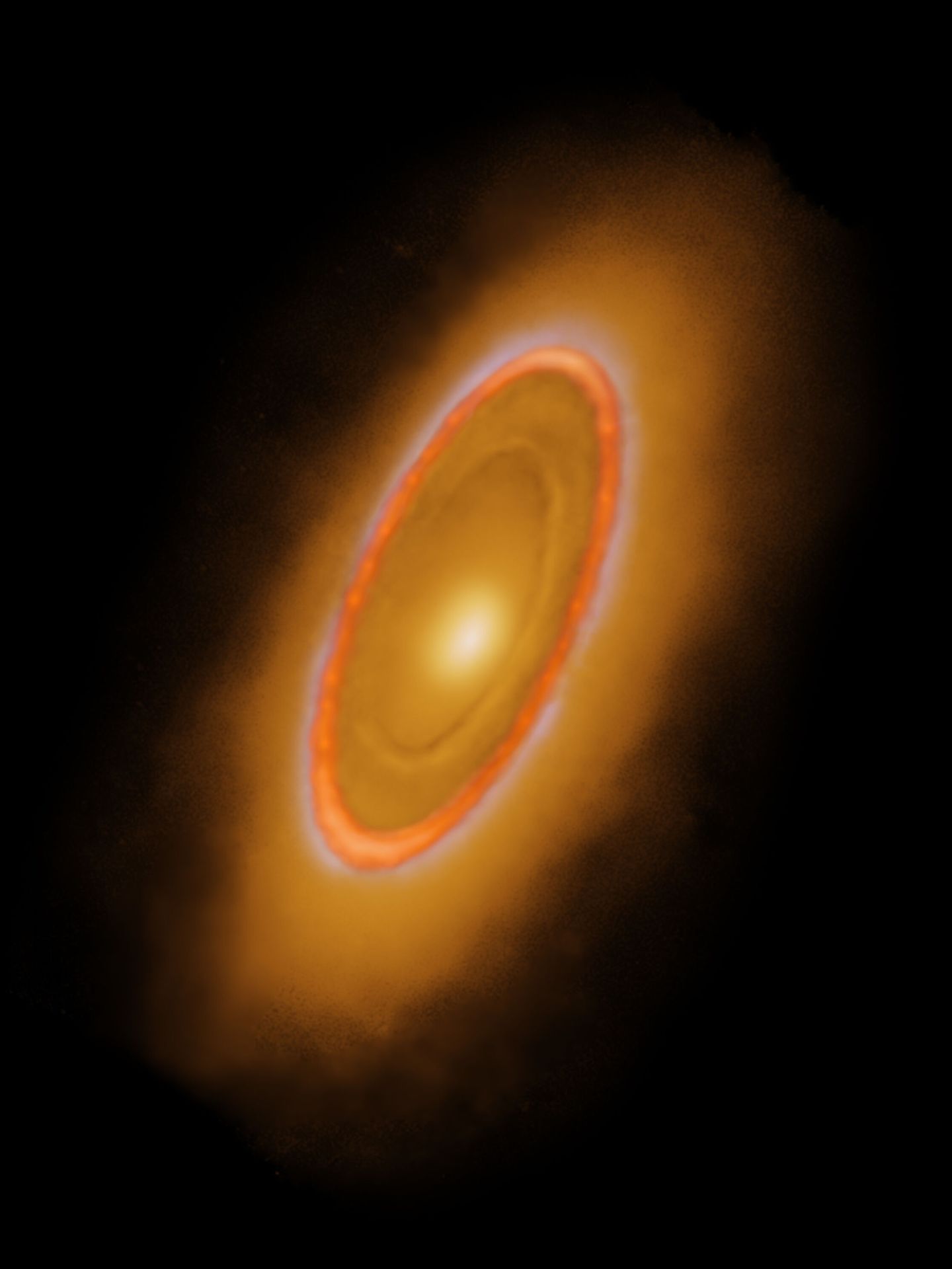 Imagen combinada de la estrella Fomalhaut muestra un posible sistema solar en formación. (EFE/Adam Block)