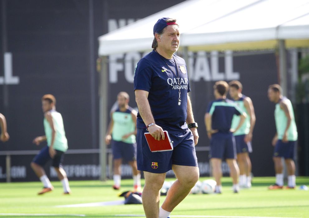 Foto: Martino durante un entrenamiento en la ciudad deportiva del Barcelona (Cordon Press).