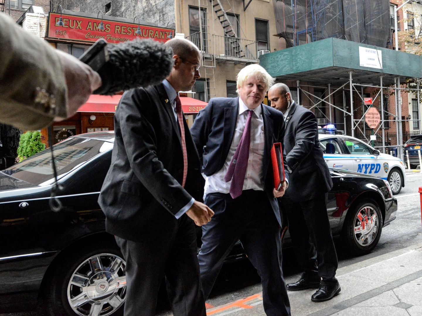 Boris Johnson, ministro de Exteriores británico, a su llegada a la Asamblea General de la ONU, en Nueva York. (Reuters)