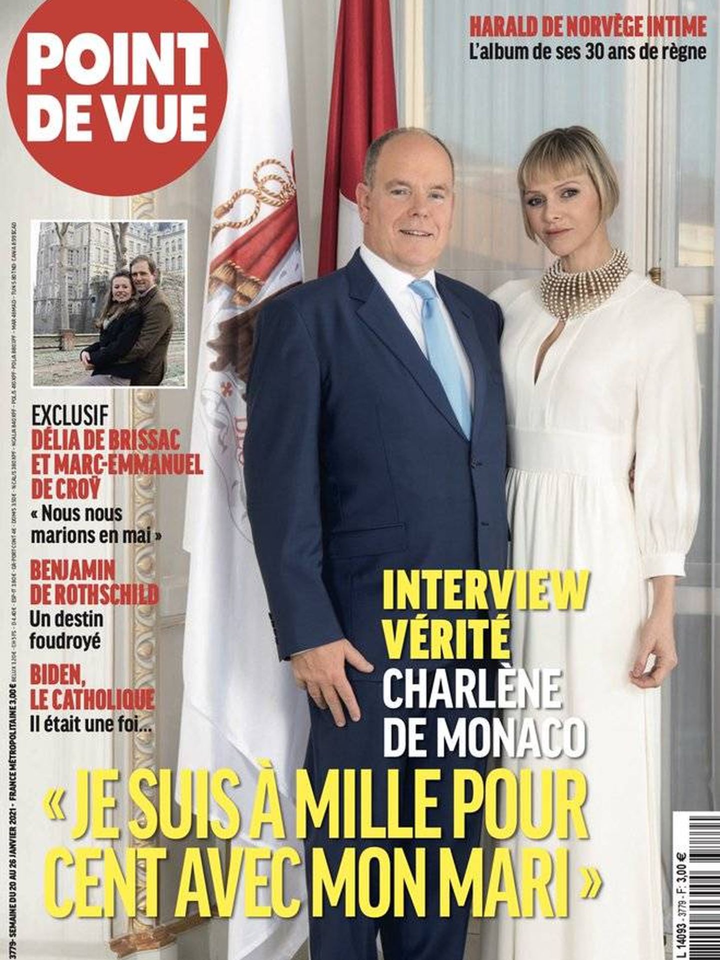 Charlène y Alberto, en la portada de 'Point de Vue'.