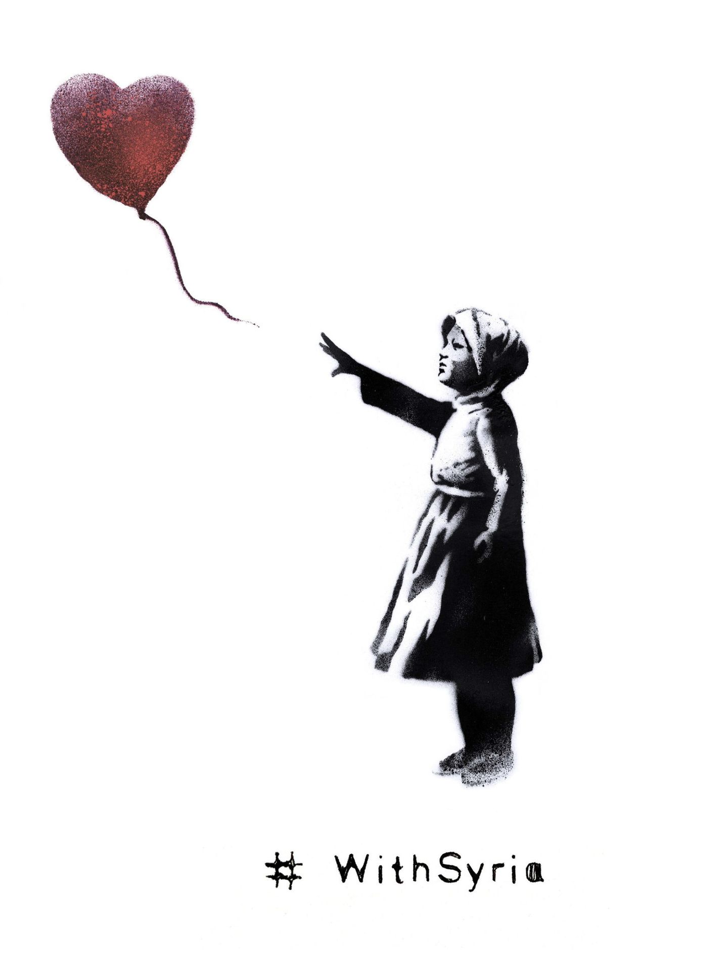 El retrato de una niña siria sosteniendo un globo es una de las obras más emblemáticas de Banksy. (EFE)
