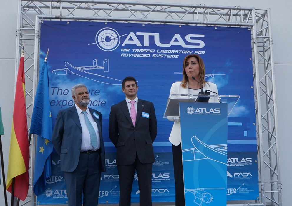 Foto: Susana Díaz, en la inauguración del centro ATLAS. 