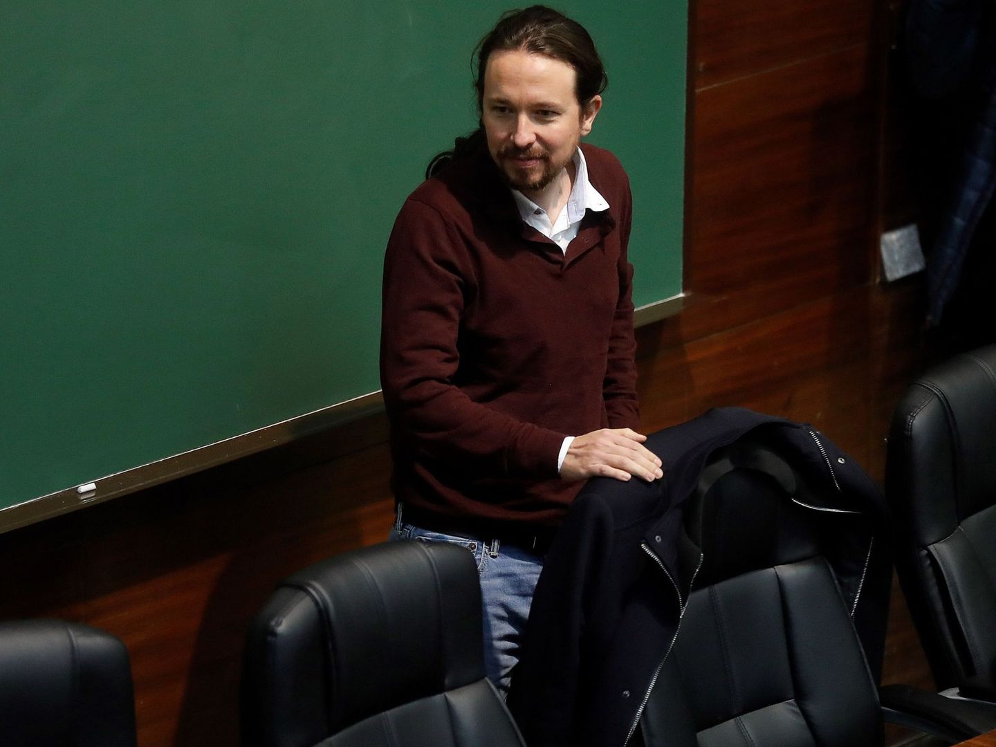 El líder de Podemos, Pablo Iglesias, en la Universidad Complutense. (EFE)