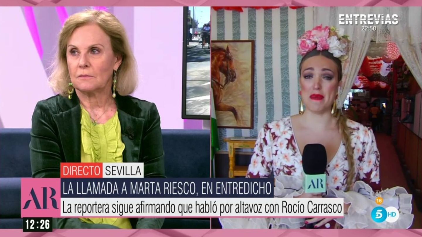 Paloma Barrientos y Marta Riesco en 'AR'. (Mediaset España)