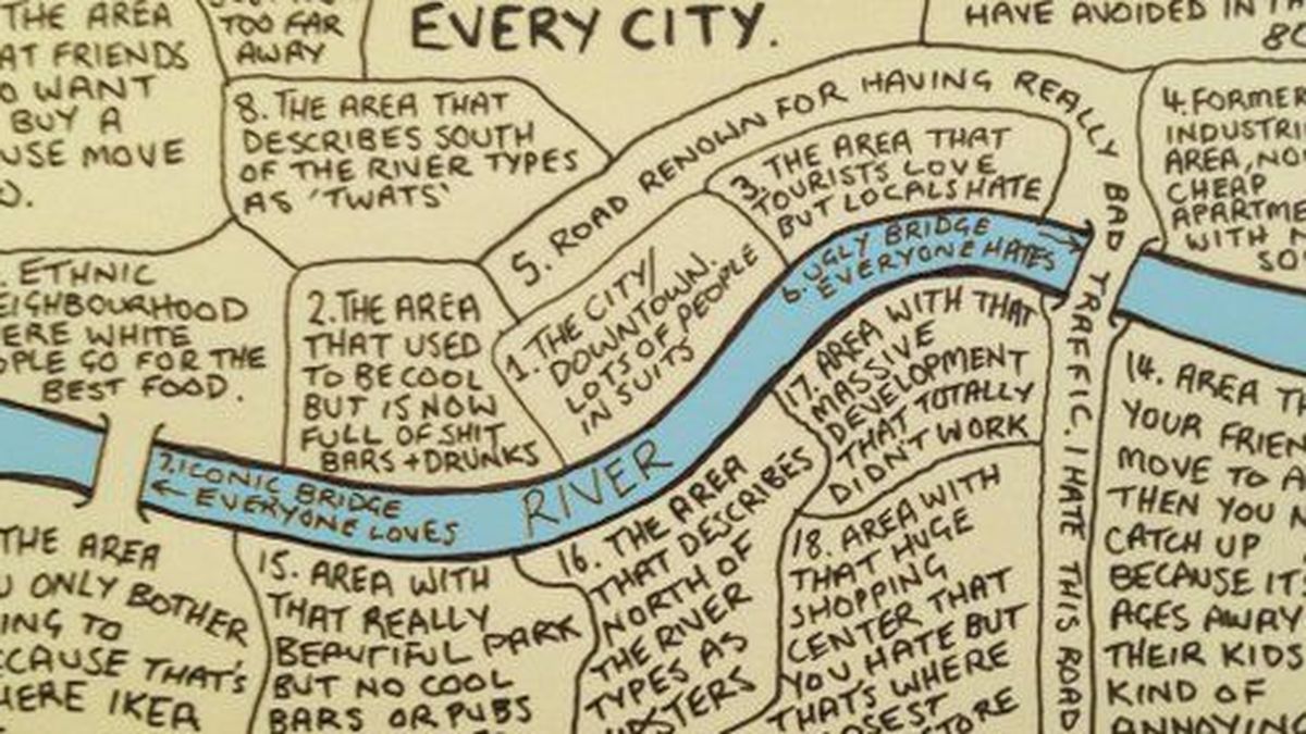 El curioso mapa en el que encajan todas las ciudades