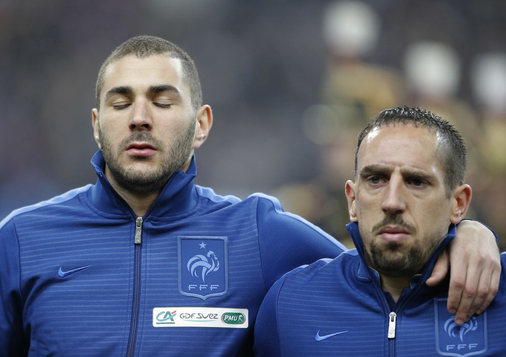 Foto: Karim Benzema y Franck Ribéry, en un partido con la selección francesa.