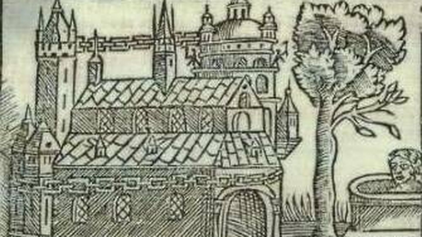 Ilustración del templo que corresponde a 1555.