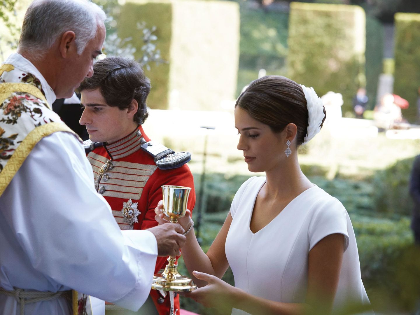 Una de las instantáneas de la boda del duque de Huéscar con Sofía Palazuelo. (EFE)
