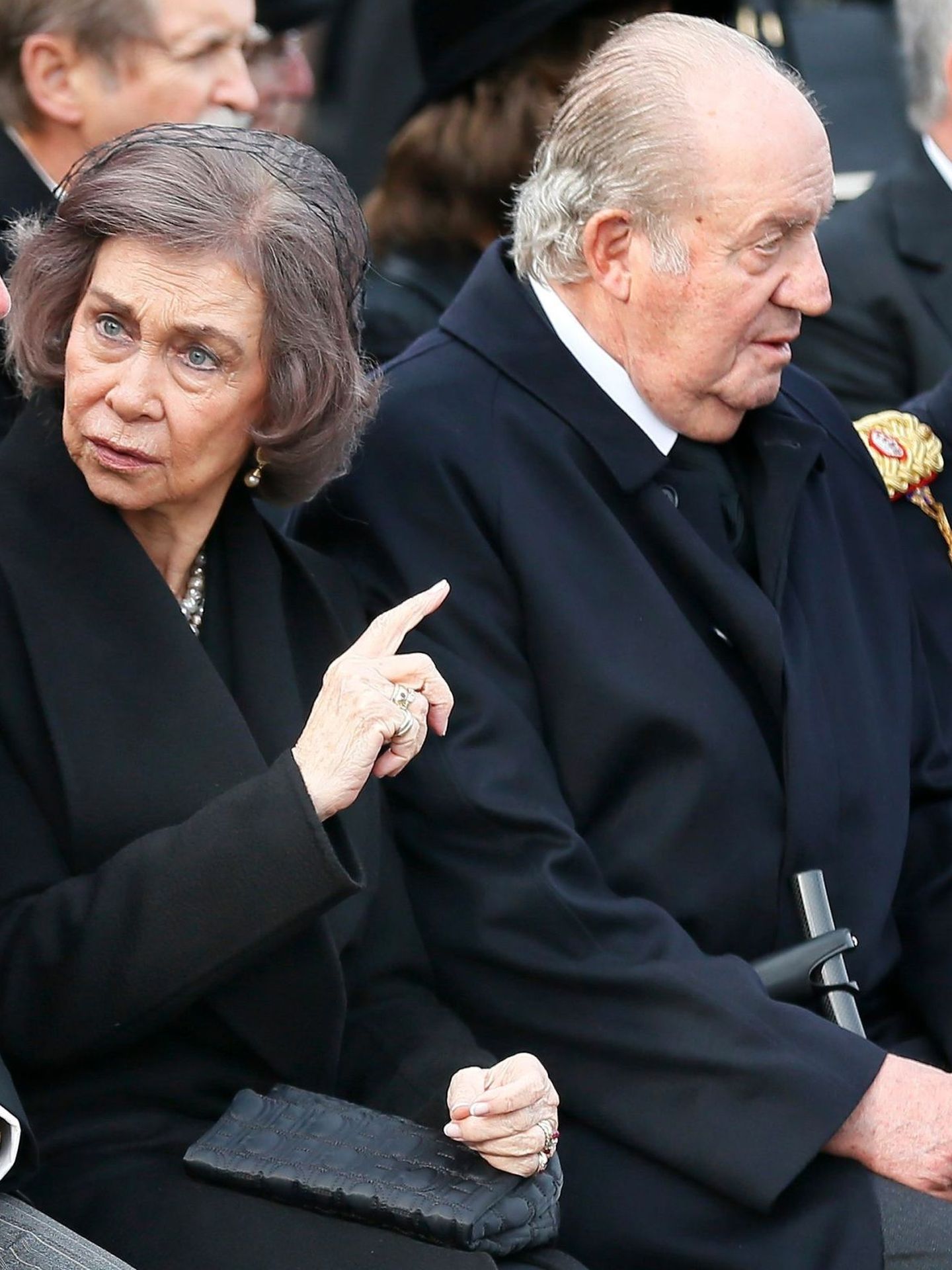La reina Sofía, junto a Juan Carlos en el último funeral real. (EFE)