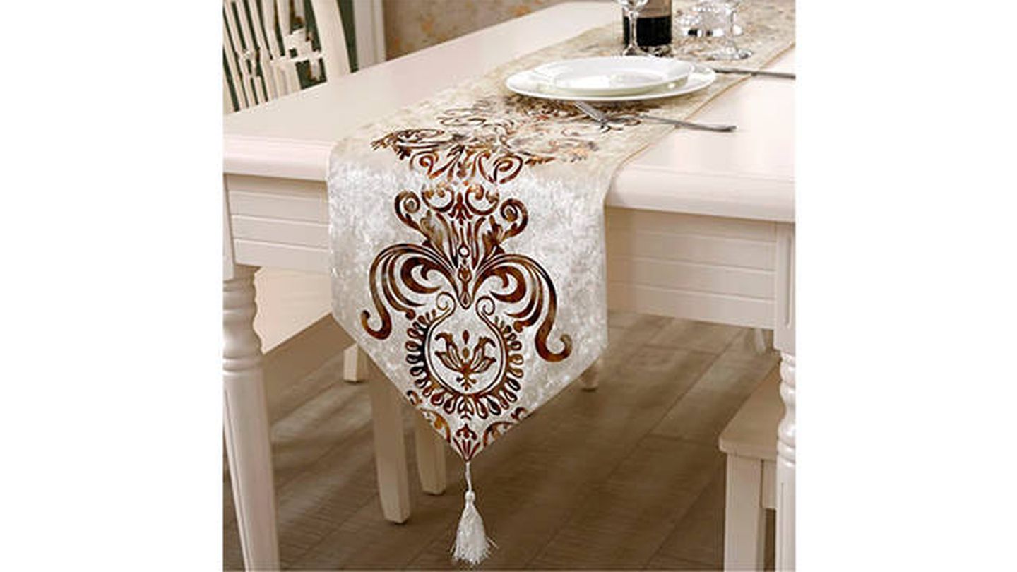 mesa de comedo Camino de mesa de lujo con textura de 