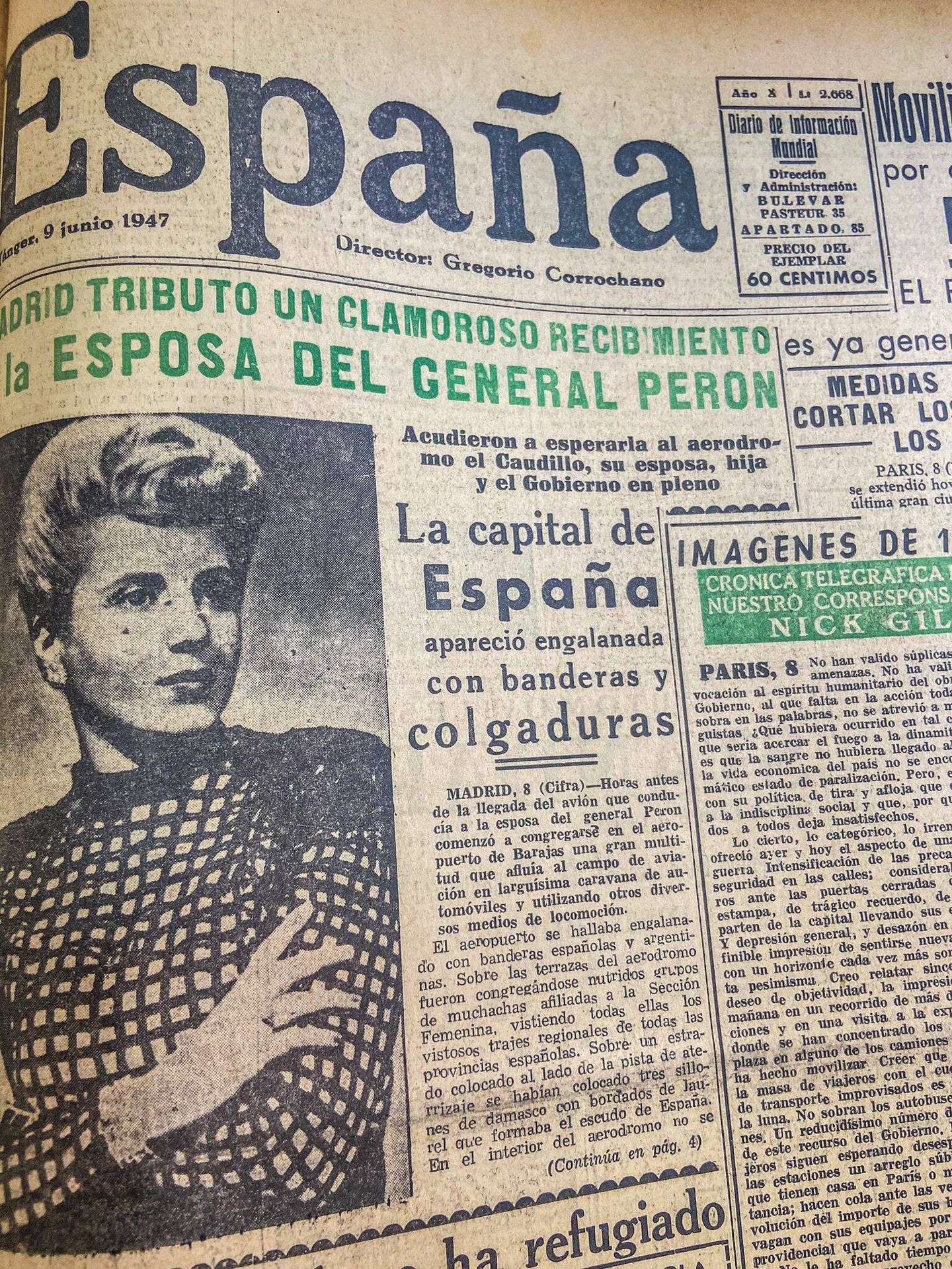Diario 'España' del 9 de junio de 1947. (Archivo de la Biblioteca del Instituto Cervantes)