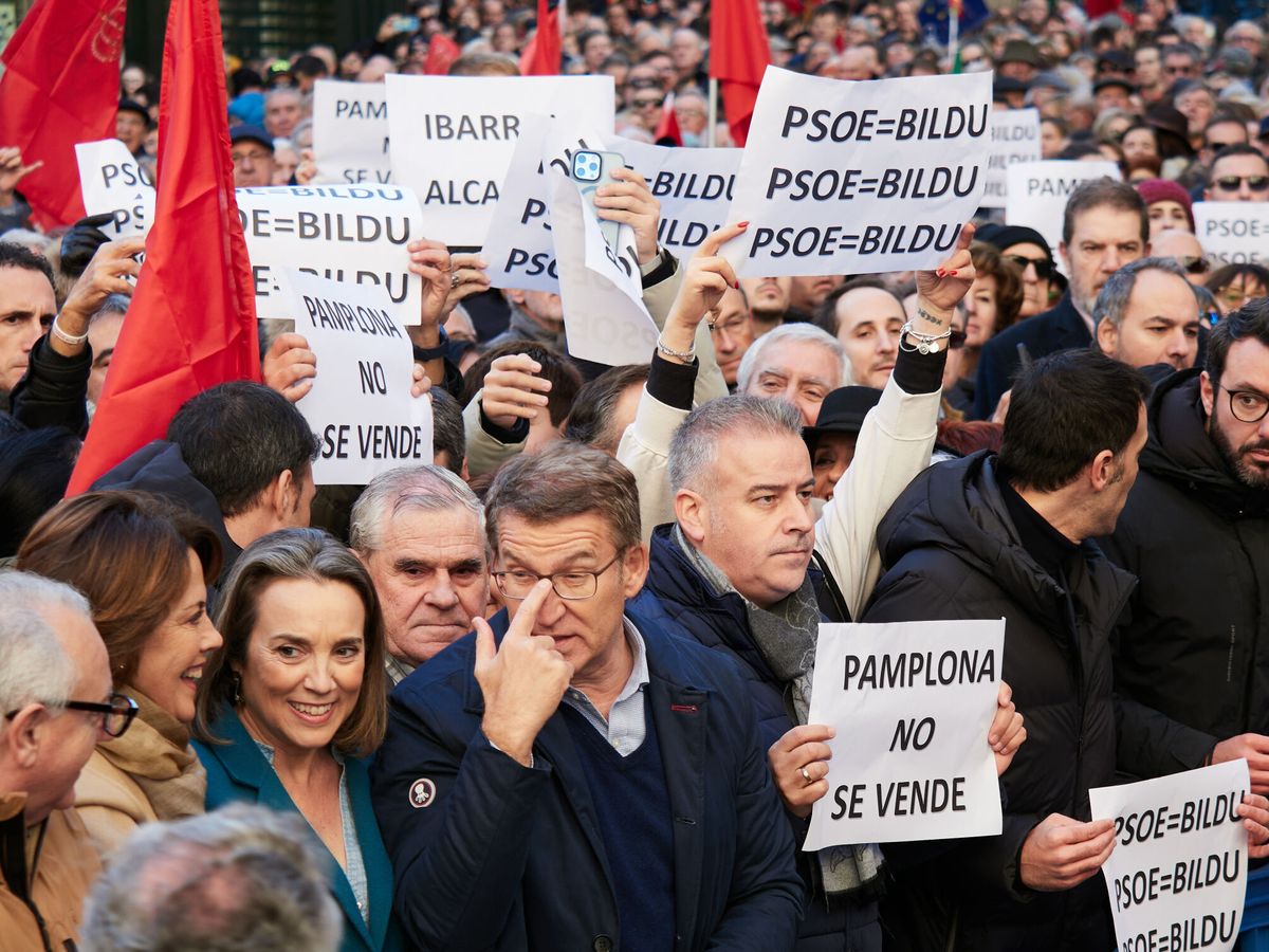 Foto: Un momento de la manifestación en Pamplona. (Europa Press/Eduardo Sanz)