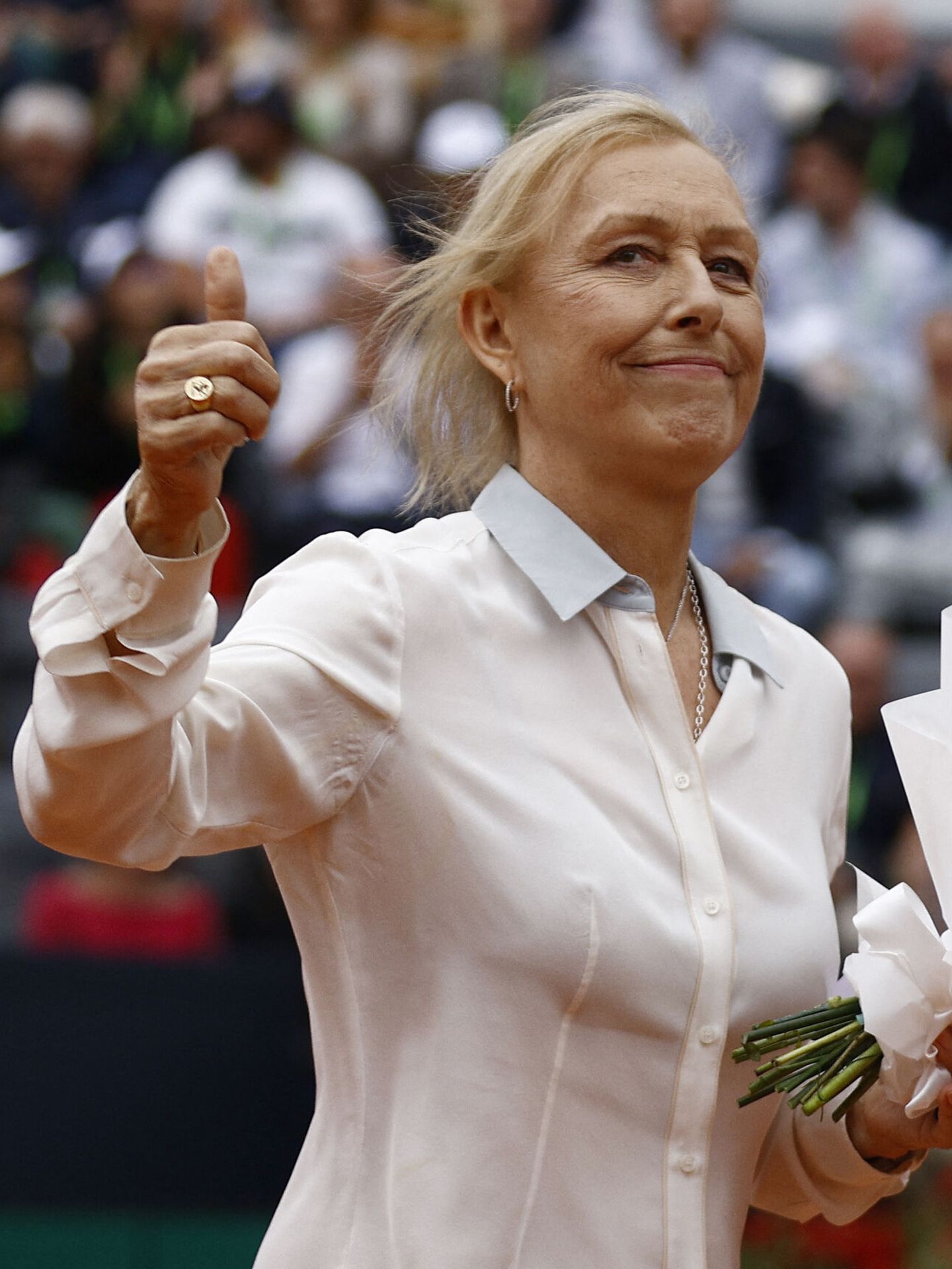 La tenista, durante un evento en 2023. (Reuters/Guglielmo Mangiapane)