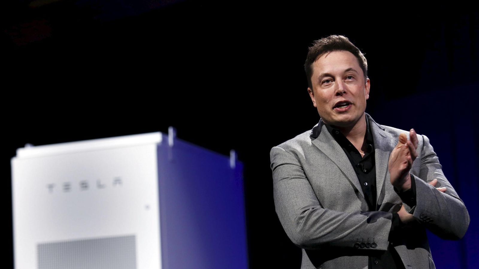 Foto: El CEO de Tesla, Elon Musk, en la presentación de la batería (Reuters)