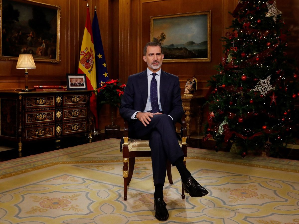 Foto: Felipe VI dirige a los españoles el tradicional mensaje de Navidad en 2019. (EFE)
