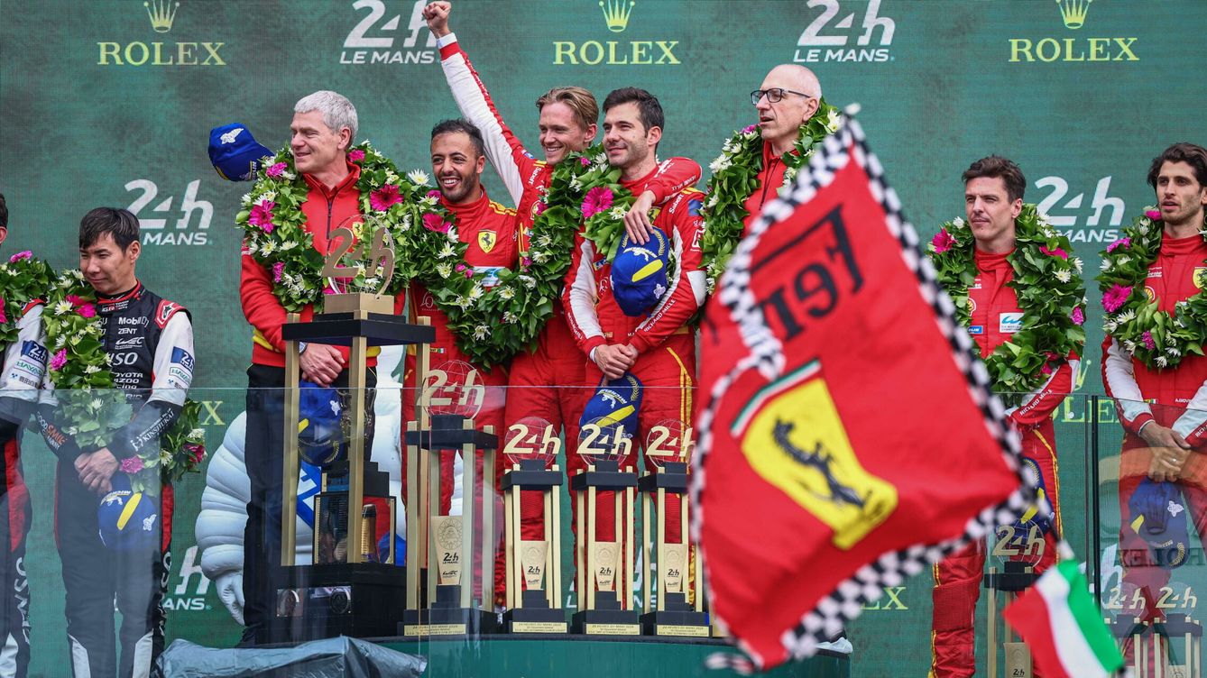 Foto: Ferrari, con Miguel Molina, lograba una épica victoria en las pasadas 24 Horas. (EFE/Christophe Petit Tesson)