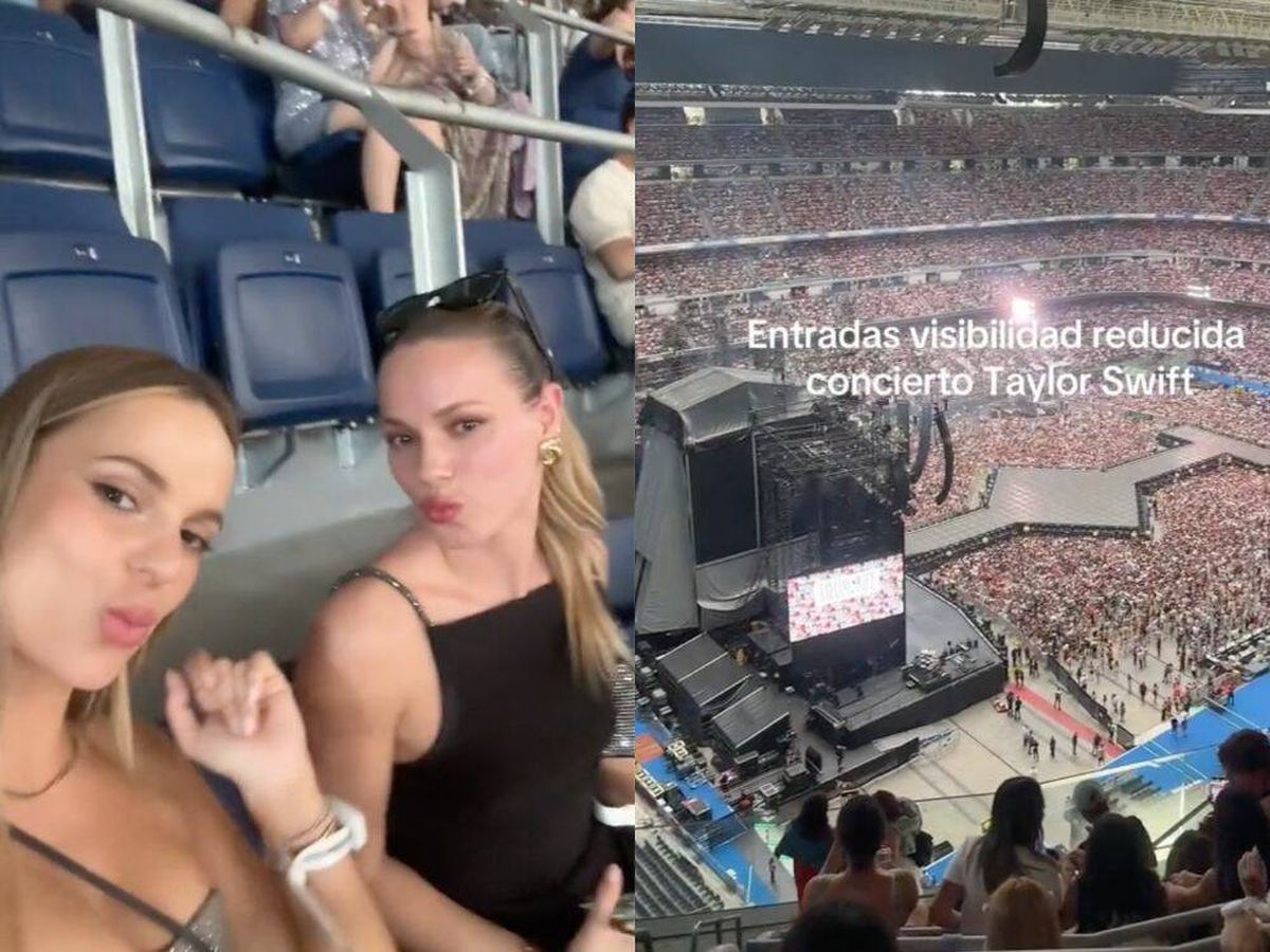 Foto: Así se ve a Taylor Swift en concierto con las entradas de "visibilidad obstruida" del Santiago Bernabéu (TikTok: @linaromanh)