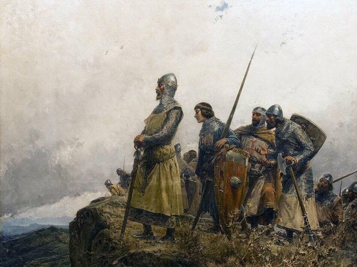 Foto: Pedro III el Grande en el collado de las Panizas, por Mariano Barbasán. 1891. (Diputación Provincial de Zaragoza)