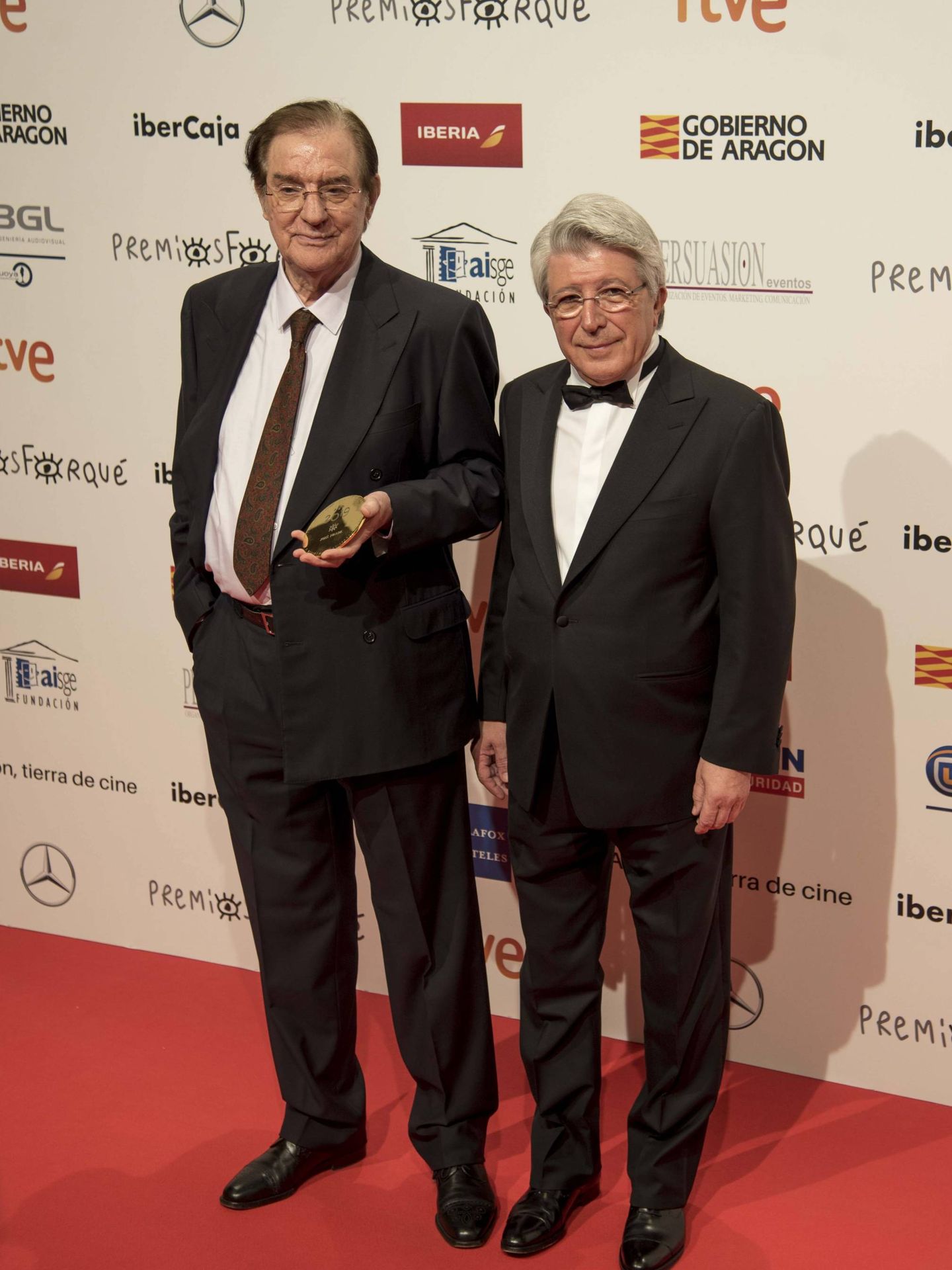 José Frade y Enrique Cerezo en los Premios Forqué 2019. (Cordon Press)